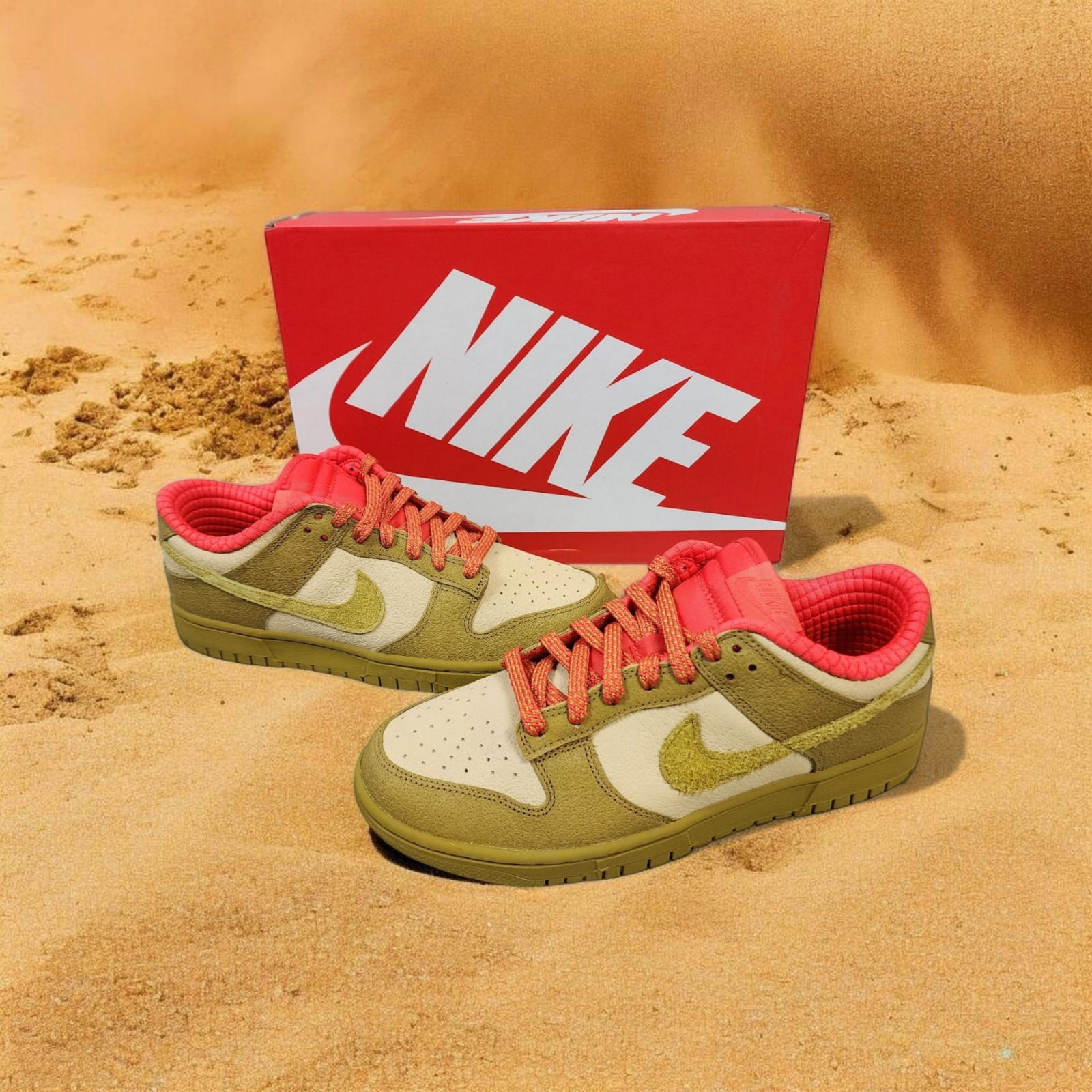 Nike Dunk Low Bronzie Sesame Picante Red SkuFq8897252 Size 11w 95m Brand New